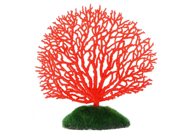 Горгонария силиконовая Glowing Coral зеленая светящаяся, 13х14 см