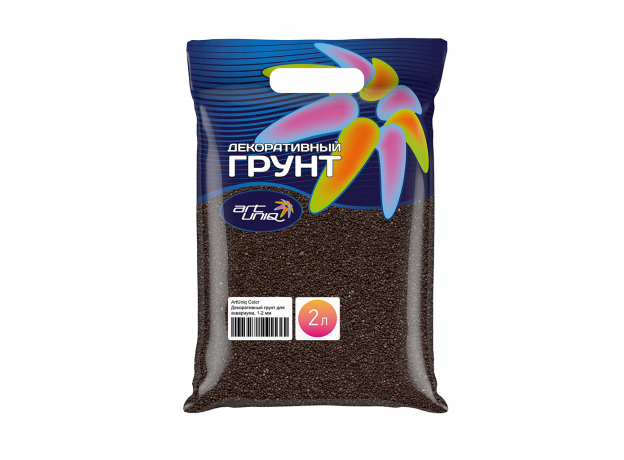 ArtUniq Color Brown - Декоративный грунт для аквариума "Коричневый", 1-2 мм, 3 кг, 2 л