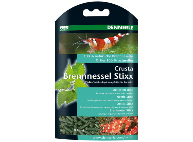 Добавка кормовая витаминизированная Dennerle Crusta Brennessel Stixx для креветок, 30 г