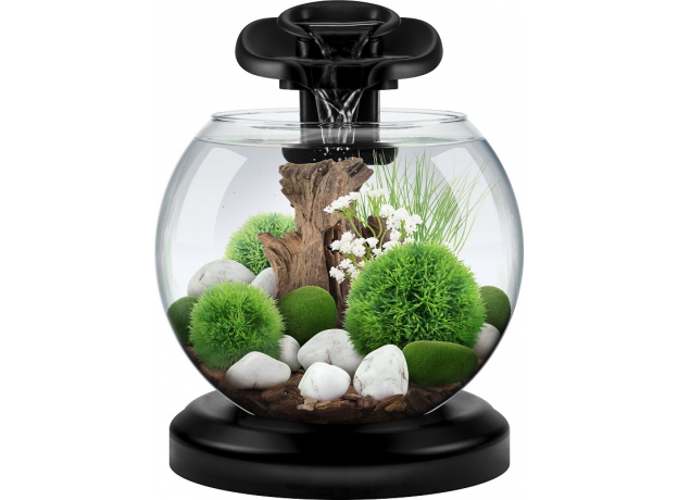 Аквариум Tetra Duo WaterFall Globe 6.8 л, черный, диаметр 27,9 см