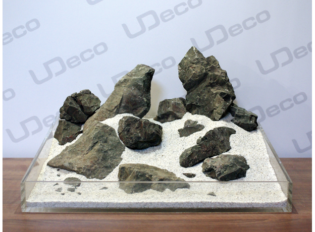 UDeco Grey Stone MIX SET 30 - Натуральный камень "Серый" для оформления аквариумов и террариумов, упаковка 30 кг.