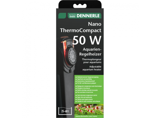 Нагреватель Nano Thermo Compact 50W для пресноводных и морских нано-аквариумов 30-60 л, 50 Вт