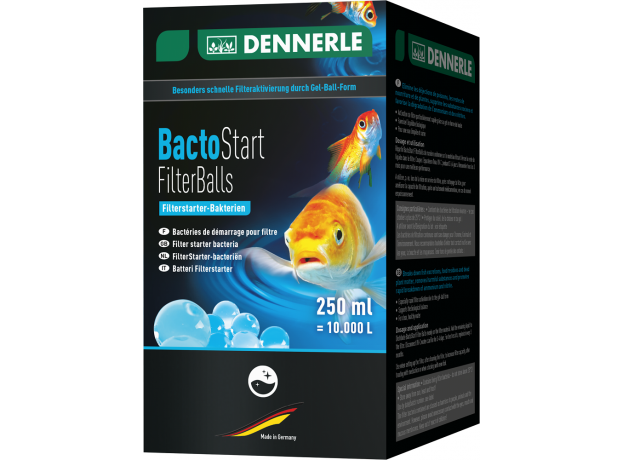 Dennerle BactoStart FilterBalls - Шарики с бактериями для биологической активации прудового фильтра, 250 мл на 10000 л прудовой воды