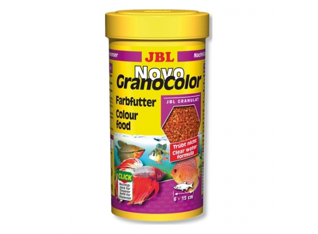 Корм основной JBL NovoGranoColor Refill в форме гранул для особенно яркой окраски рыб, 250 мл (120 г)