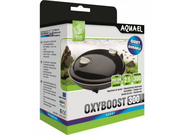 Компрессор AQUAEL OXYBOOST 300 plus двухканальный, 2х150 л/ч