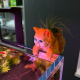 Декор для аквариума Кот с корзиной, 17х12х8 см