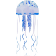 Медуза силикон Jellyfish d5 см голубая светящаяся, в тубе