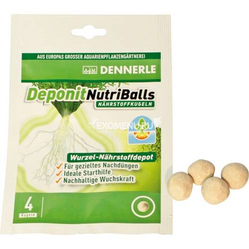 Dennerle Deponit NutriBalls - Корневое удобрение в виде шариков для любых аквариумных растений, 4 шт.