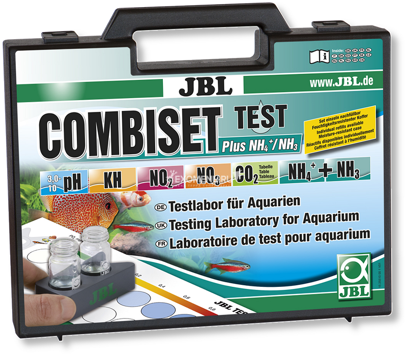 JBL ProAquaTest Combi Set Plus NH4 - Комплект тестов для определения 6-ти важнейших параметров воды в пресноводных аквариумах, включая тест на аммоний/аммиак
