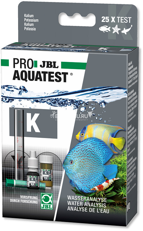 JBL ProAquaTest K Potassium - Экспресс-тест для определения содержания калия в пресной воде, примерно на 25 измерений