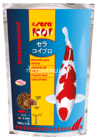 Сера Корм для прудовых рыб KOI Professional лето 1 кг