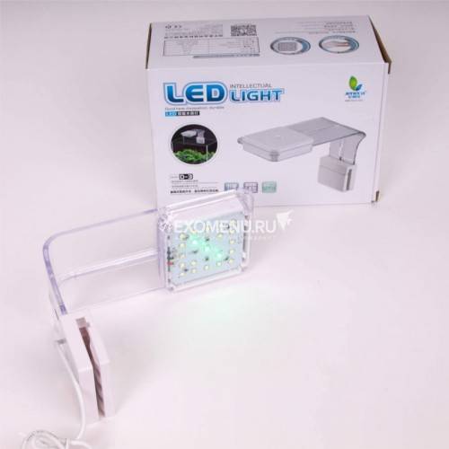 ALEAS Аквариумный светодиодный светильник D-3 LEDx21,3,8W, белый, 3 режима работы, сенсорный переключатель