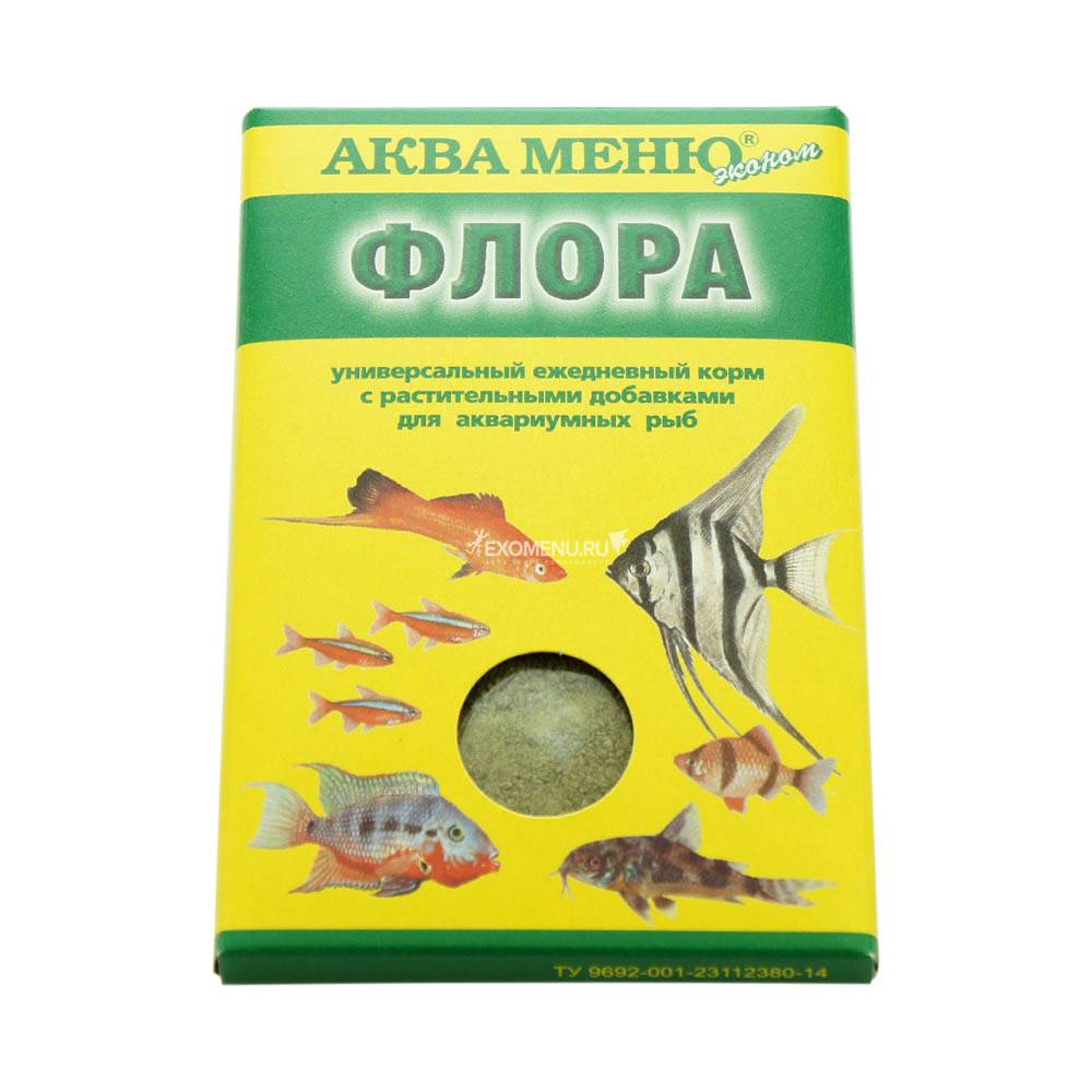 Корм АКВА МЕНЮ Флора, 30 г, корм с растительными добавками для рыб