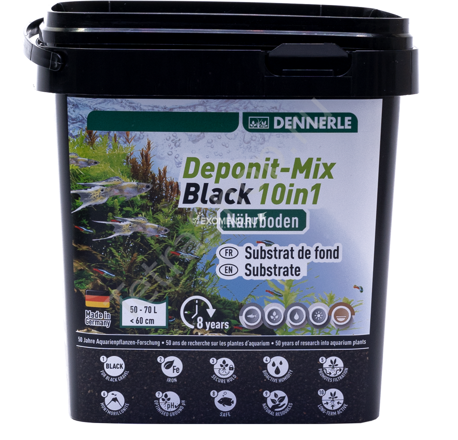 

Dennerle Deponitmix Professional Black 10in1, грунтовая подкормка для аквариумных растений, 2,4кг