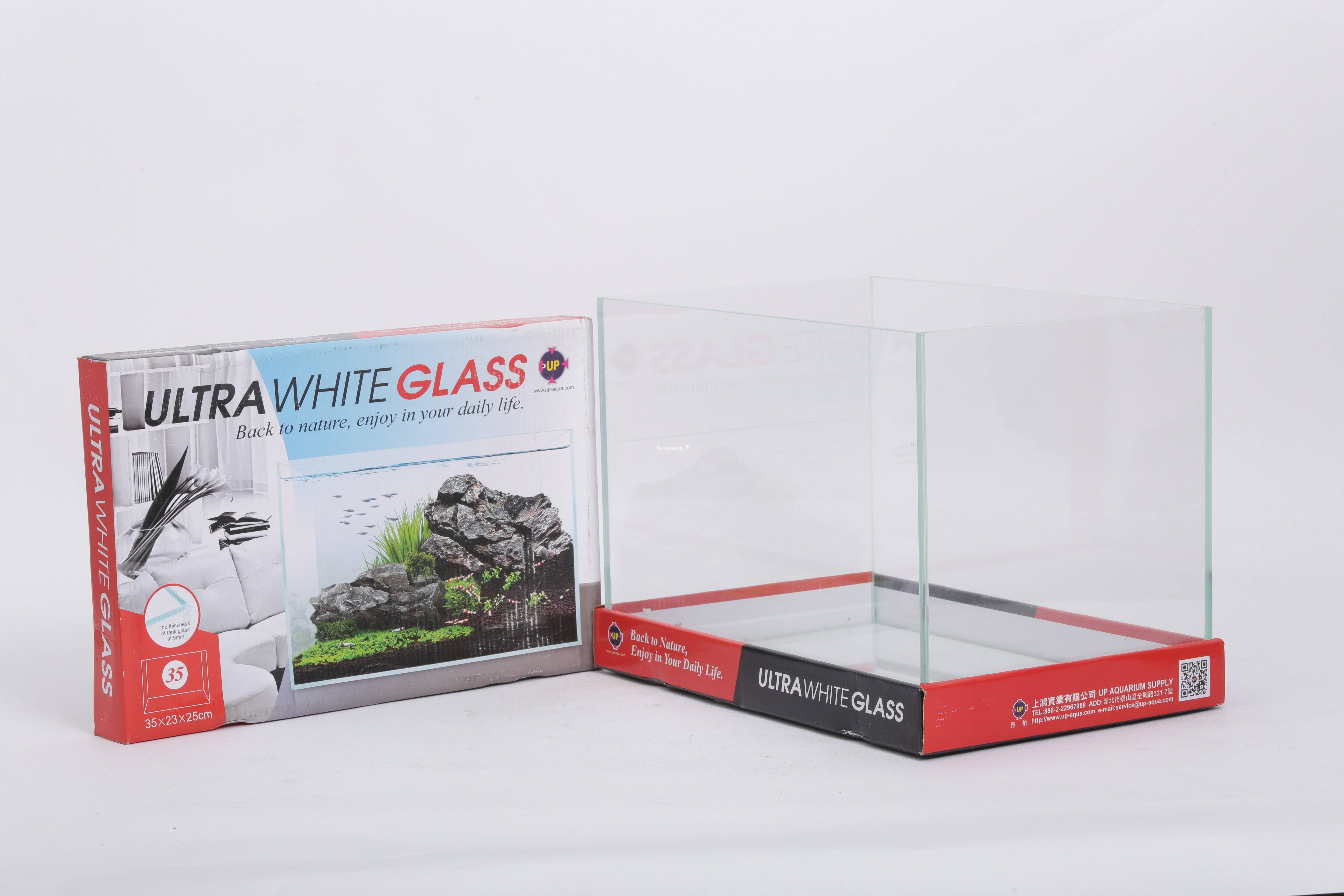 UpAqua Crystal Glass Tank S Аквариум Ultra White, малый 20 л