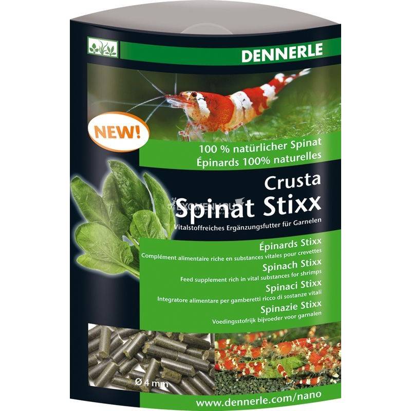 Кормовая добавка для креветок Dennerle Crusta Spinach Stixx, богатая жизненноважными элементами