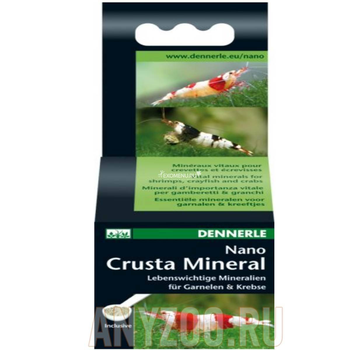 Комплекс жизненно важных минералов Dennerle NANO Crusta Mineral для креветок, раков и сомов, 35 г