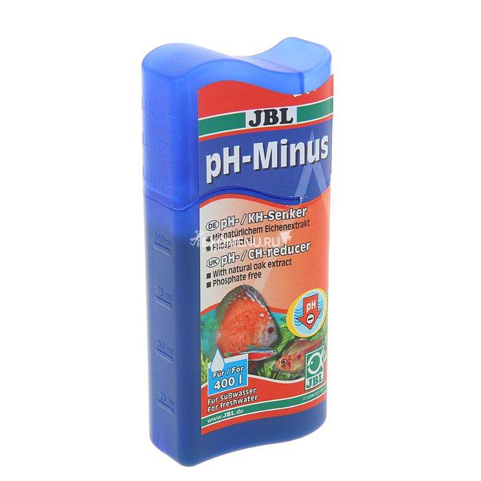 JBL pH-Minus - Кондиционер для снижения рН в пресноводных аквариумах, 100 мл, на 400 л