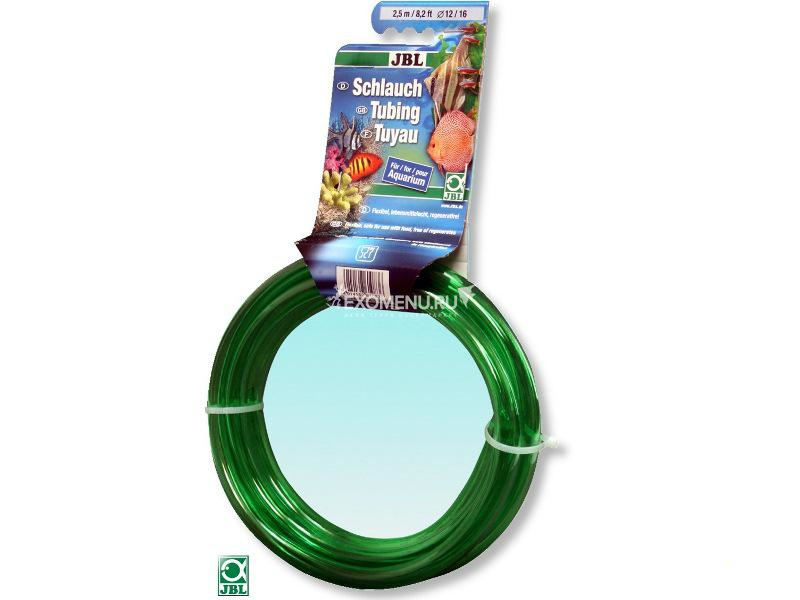 JBL Aquarium tubing GREEN 12/16 - Гибкий шланг для воды, прозрачный зеленый, 2,5 м, на подвесе