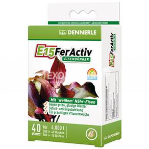 Dennerle E15 FerActiv - Железосодержащее удобрение  длительного действия для всех аквариумных растений в таблетках, 40 шт. на 4000 л