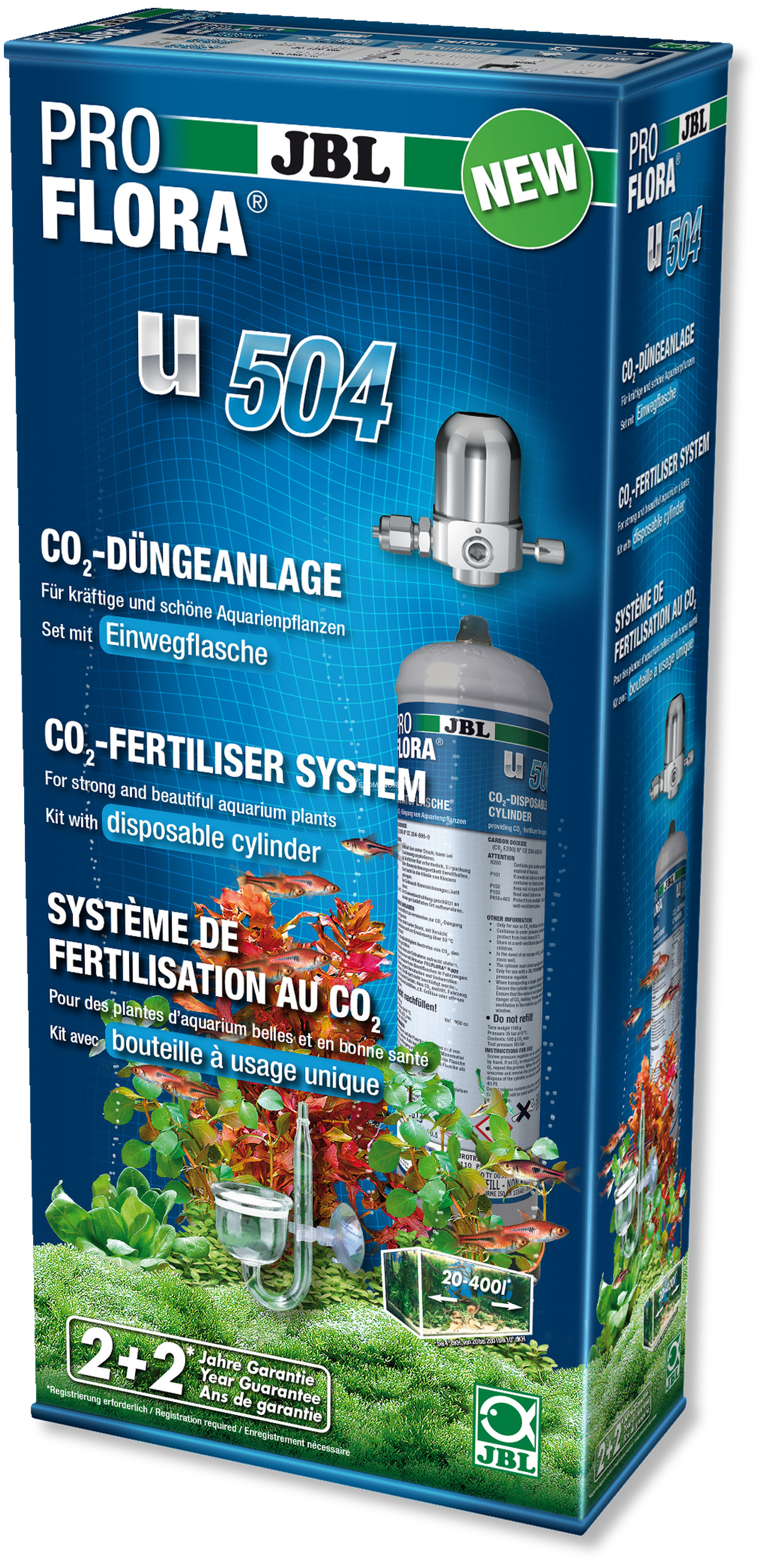 JBL ProFlora u504 - CO2-система с одноразовым баллоном для сильных и красивых растений в аквариумах 20-400 л (ПОД ЗАКАЗ)
