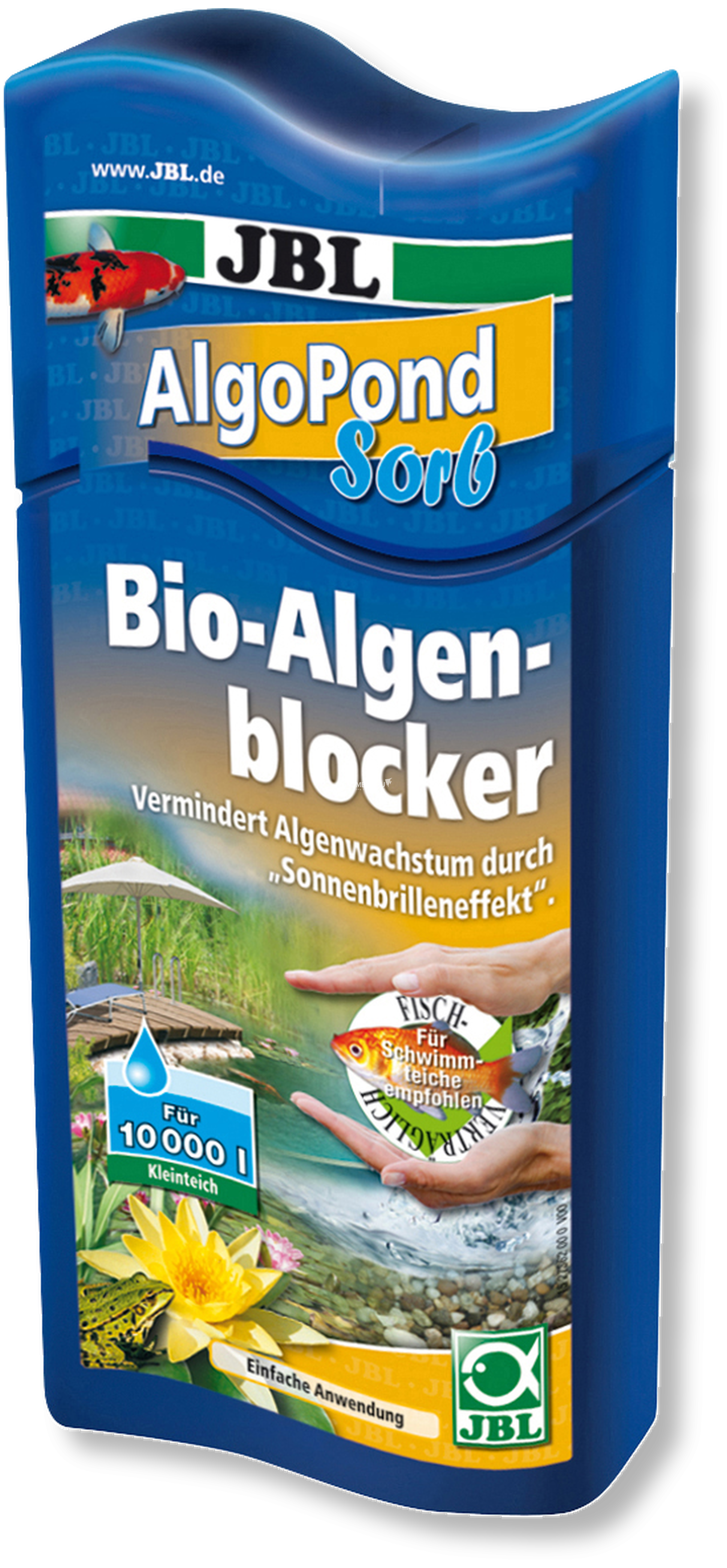 JBL AlgoPond Sorb - Биологический блокатор водорослей для садовых прудов, 500 мл, на 10000 л