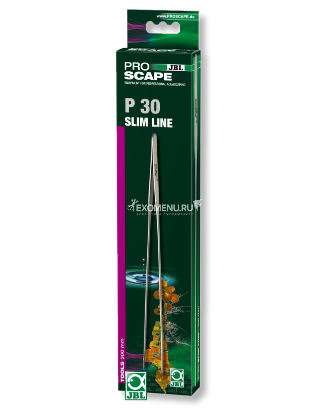 JBL ProScape Tool P 30 slim line - Тонкий прямой пинцет для оформления аквариума и посадки растений, 30 см